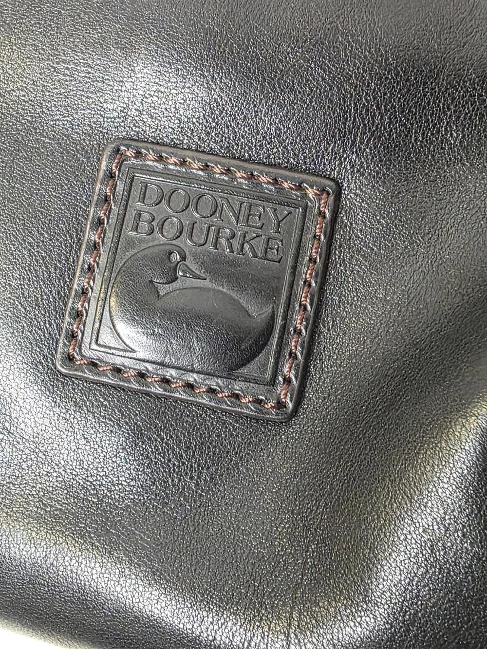 Dooney & Bourke Black Florentine Leather Tote with Braided Shoulder Straps